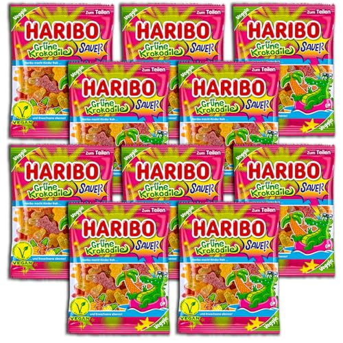 10 er Pack Haribo Krokodile sauer vegan 10 x 175g Saures Fruchtgummi 10 er Pack Haribo Krokodile sauer vegan 10 x 175g Saures Fruchtgummi von HARIBO