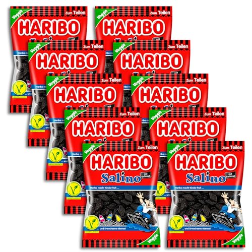 10 er Pack Haribo Salino veggie 10x 175g Würzige Salmiak-Lakritz-Rauten 10 er Pack Haribo Salino veggie 10x 175g Würzige Salmiak-Lakritz-Rauten von HARIBO