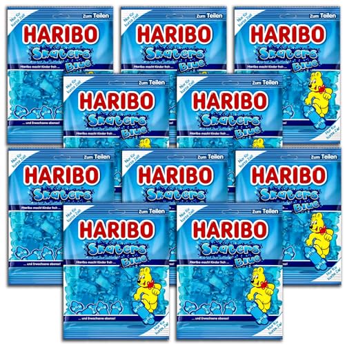 10 er Pack Haribo Skaters Blue 10 x 175g Fruchtgummi mit dem Geschmack Blauer Himbeeren 10 er Pack Haribo Skaters Blue 10 x 175g Fruchtgummi mit dem Geschmack Blauer Himbeeren von HARIBO