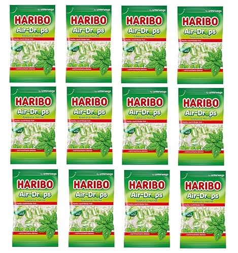 12 Beutel Haribo Air-Drops Air Drops Euka Menthol a 100g von HARIBO