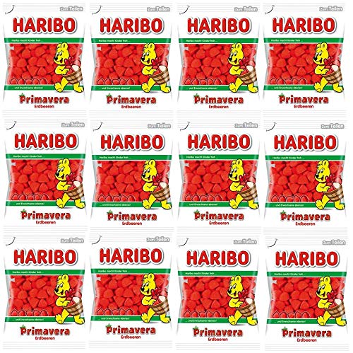 12 Tüten Haribo Erdbeeren a 200g (12x200g) Primavera von HARIBO