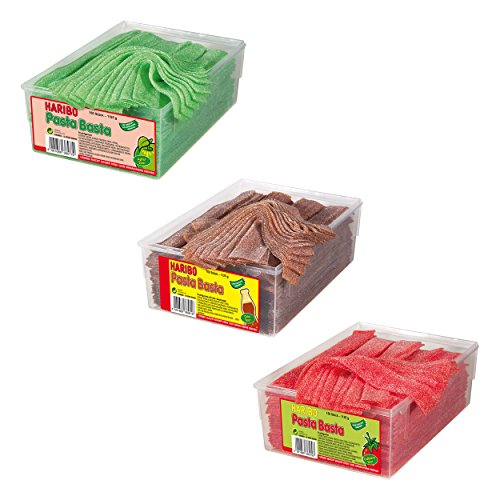 3 Dosen Haribo Pasta Basta Sour Set, 3 Sorten, Gummibärchen, Weingummi, Fruchtgummi, 3 x 1125g 3 Dosen Haribo Pasta Basta Sour Set, 3 Sorten, Gummibärchen, Weingummi, Fruchtgummi, 3 x 1125g von HARIBO
