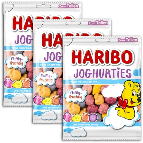 3 er Pack Haribo Joghurties 3 x 160g Fruchtgummi mit Magermilchjoghurtpulver von HARIBO