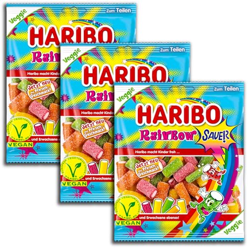 3 er Pack Haribo Rainbow sauer vegan 3 x 160g 3 er Pack Haribo Rainbow sauer vegan 3 x 160g von HARIBO