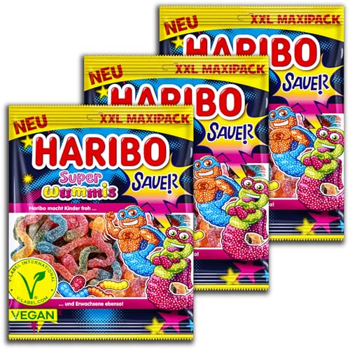 3 er Pack Haribo Super Wummis sauer vegan Maxipack XXL 3 x 340g 3 er Pack Haribo Super Wummis sauer vegan Maxipack XXL 3 x 340g von HARIBO