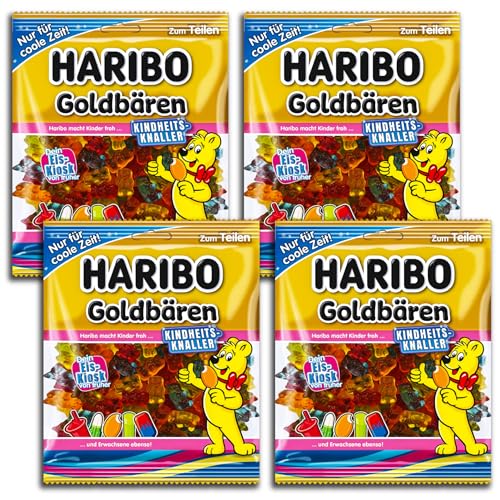 HARIBO Süssware Fruchtgummi Goldbären Kindheitsknaller Eis-Kiosk /175 g Beutel (175 gramm (4er Pack)) von HARIBO