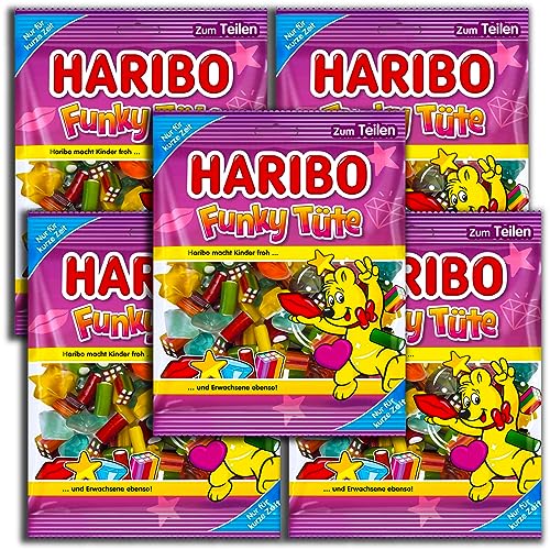 5 er Pack Haribo Funky Tüte 5 x 175g Mischung aus Fruchtgummi und Konfekt 5 er Pack Haribo Funky Tüte 5 x 175g Mischung aus Fruchtgummi und Konfekt von HARIBO