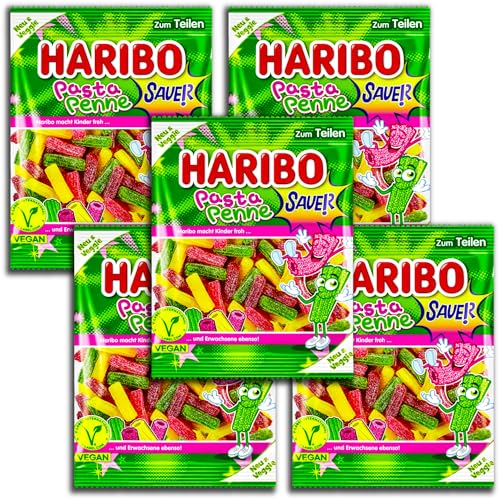 5 er Pack Haribo Pasta Penne sauer vegan 5 x 160g Saures Fruchtgummi 5 er Pack Haribo Pasta Penne sauer vegan 5 x 160g Saures Fruchtgummi von HARIBO