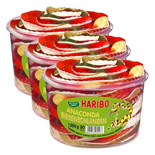 Haribo Anaconda Riesenschlangen, Gummibärchen, Weingummi, Fruchtgummi von HARIBO