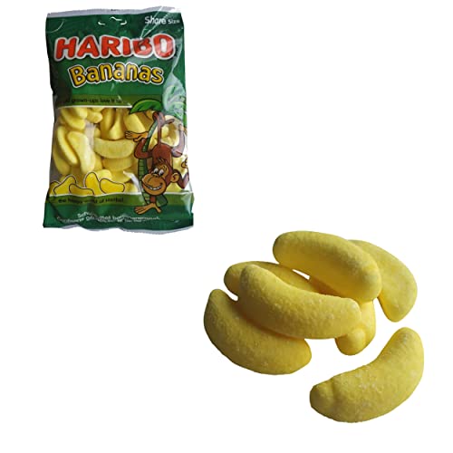 Haribo Bananas | Bananen-Süßigkeiten | Crunchy Bananen-Süßigkeiten mit weicher Kern | Haribo Banana Candy | 8.46 Unzen Summe | 240 Gramm insgesamt. Haribo Bananas | Bananen-Süßigkeiten | Crunchy Bananen-Süßigkeiten mit weicher Kern | Haribo Banana Candy | 8.46 Unzen Summe | 240 Gramm insgesamt. von HARIBO
