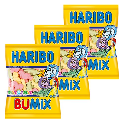 Haribo Bumix, 3er Pack, Gummibärchen, Weingummi, Fruchtgummi, Im Beutel, Tüte, 200 g von HARIBO