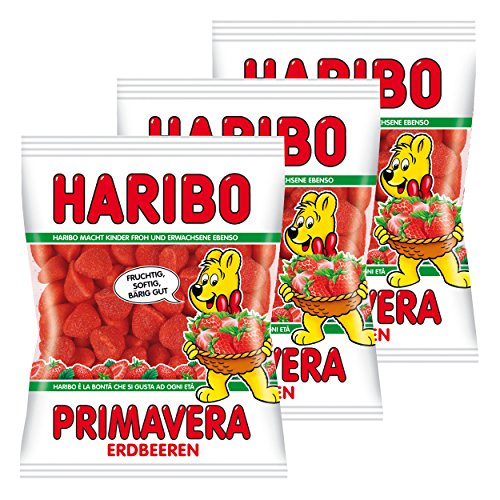 Haribo Erdbeeren Primavera, 3er Pack, Gummibärchen, Weingummi, Fruchtgummi, Im Beutel, Tüte Haribo Erdbeeren Primavera, 3er Pack, Gummibärchen, Weingummi, Fruchtgummi, Im Beutel, Tüte von HARIBO