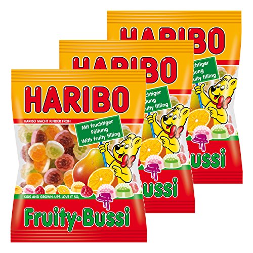 Haribo Fruity-Bussi, 3er Pack, Gummibärchen, Weingummi, Fruchtgummi, Im Beutel, Tüte von HARIBO