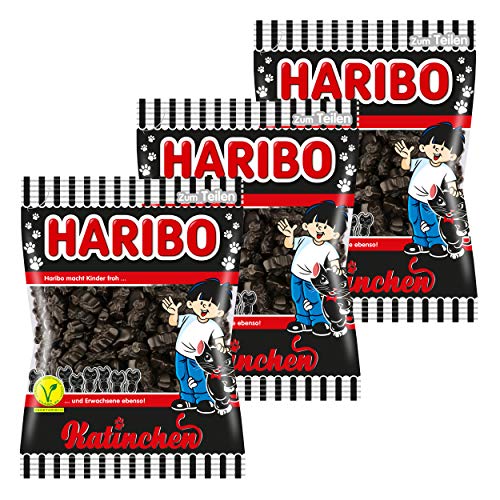 Haribo Katinchen, 3er Pack, Lakritz, Süßigkeit, Nascherei, Im Beutel, Tüte, 200 g von HARIBO