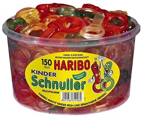 Haribo Kinderschnuller, Dose, 150 Stück, 4 x 1200g Haribo Kinderschnuller, Dose, 150 Stück, 4 x 1200g von HARIBO
