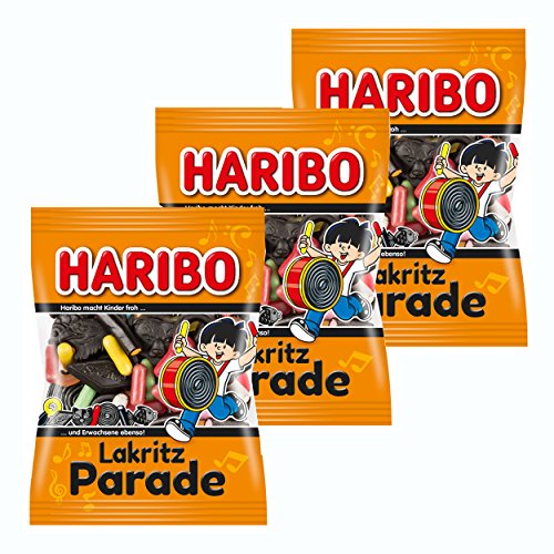 Haribo Lakritz-Parade, Fruchtgummi, 3er Pack, Lakritz, Lakritzmischung, Im Beutel, 200 g von HARIBO