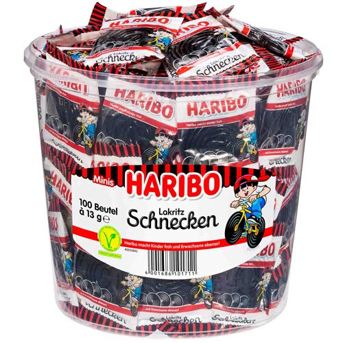 Haribo - Lakritz Schnecken - 6x 100 Minibeutel von HARIBO