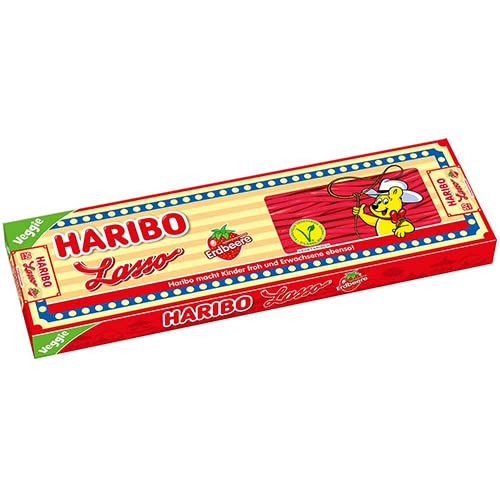 Haribo Lasso Erdbeere vegan 50 Stück im Karton 3500g von HARIBO
