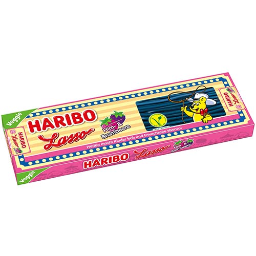 Haribo Lasso Himbeere/Brombeere vegan 50 Stück im Karton, 3500g Haribo Lasso Himbeere/Brombeere vegan 50 Stück im Karton, 3500g von HARIBO