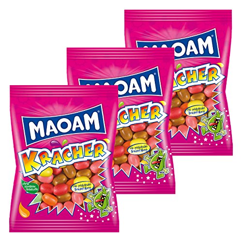 Haribo Maoam Frucht Kracher, 3er Set, Dragees, Kaubonbon, Im Beutel, Tüte, 600 g von HARIBO