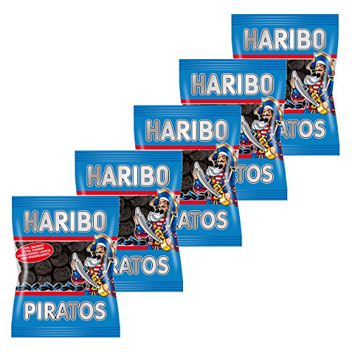 Haribo Piratos, 5er Pack, Lakrtitz, Lakrtitze Süßigkeit, Nascherei, Im Beutel, Tüte von HARIBO