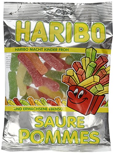 Haribo Saure Pommes, Gummibärchen, Weingummi, Saures Fruchtgummi Sauer, Im Beutel, Tüte, 200 g von HARIBO