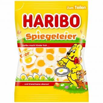 Haribo Spiegeleier, Fruchtgummi + Schauzucker,175 g Beutel Haribo Spiegeleier, Fruchtgummi + Schauzucker,175 g Beutel von HARIBO