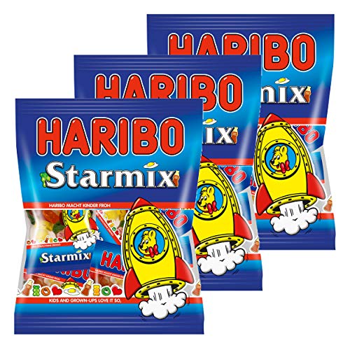 Haribo Starmix Mini, 3er Pack, Gummibärchen, Weingummi, Fruchtgummi mit Schaumzucker, Im Beutel, Tüte Haribo Starmix Mini, 3er Pack, Gummibärchen, Weingummi, Fruchtgummi mit Schaumzucker, Im Beutel, Tüte von HARIBO