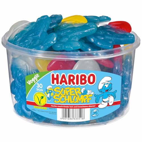 Haribo Super-Schlumpf 30 Stück in Runddose, 1440g Haribo Super-Schlumpf 30 Stück in Runddose, 1440g von HARIBO