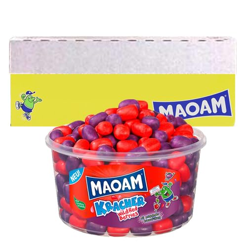 Haribo Maoam Kracher Wild Red Berry 265 Stück in Runddose 265 Stück 1200g von HARIBO