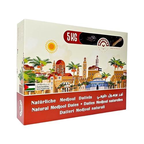 Medjool Datteln 5KG DELIGHT | Datteln Medjool 5kg Premium Qualität | Natürlich getrocknet & Naturbelassen | Vegetarisch & Vegan | Reich an Fruchtfleisch | Königsdatteln mit Stein | Neue Ernte 2024 Medjool Datteln 5KG DELIGHT | Datteln Medjool 5kg Premium Qualität | Natürlich getrocknet & Naturbelassen | Vegetarisch & Vegan | Reich an Fruchtfleisch | Königsdatteln mit Stein | Neue Ernte 2024 von HARVESSA