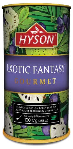 HAS TEE - EXOTIC FRUITS GOURMET - AROMATISIERTER SCHWARZER & GRÜNER CEYLON TEE LOSE AROMATISIERT- BLATT TEE 100 g (Exotic Fantasy - Grüner Tee/Green Tea) von HAS QUALITEE