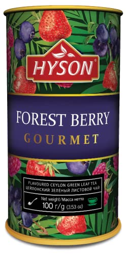 HAS TEE - EXOTIC FRUITS GOURMET - AROMATISIERTER SCHWARZER & GRÜNER CEYLON TEE LOSE AROMATISIERT- BLATT TEE 100 g (Forest Berry - Grüner Tee/Green Tea) von HAS QUALITEE