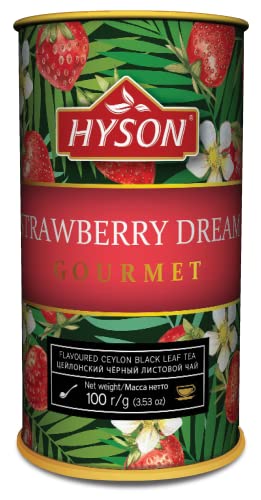 HAS QUALITEE - EXOTISCHE FRÜCHTE GOURMET - AROMATISIERTER SCHWARZER & GRÜNER CEYLON TEE LOSE AROMATISIERT - BLATT TEE 100 g (Strawberry Dream - Schwarzer Tee/Black Tea) von HAS QUALITEE