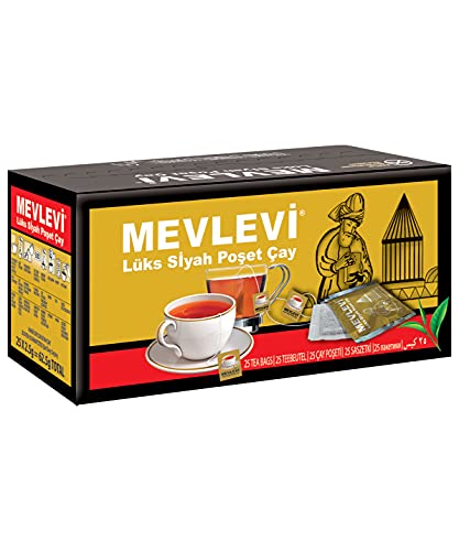 Mevlevi schwarzer Tee Earl Grey Ceylon, Beuteltee (25 x 2,5 g = 62,5 g) (1 Packung (1 x 25 x 2,5 g)) von HAS TEE GmbH