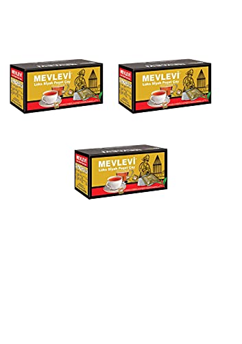 Mevlevi schwarzer Tee Earl Grey Ceylon, Beuteltee (25 x 2,5 g = 62,5 g) (3 Packungen (3 x 25 x 2,5 g)) von HAS TEE GmbH