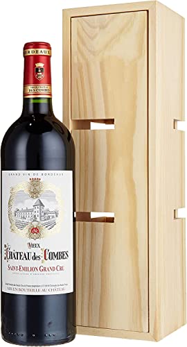 La Grande Vinothèque - Vieux Château des Combes Wein Geschenk - Holzkiste verwandelbar zu einem Weinregal, Rotwein aus Frankreich, 1 Flasche + Holzkiste (1 x 0.75 l) von La Grande Vinothèque