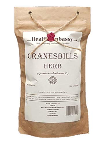 Health Embassy Geranienkraut mit Robert-Kräutertee | Geranium Robertianum L | Cranesbills Herb (50 g) von HEALTH EMBASSY