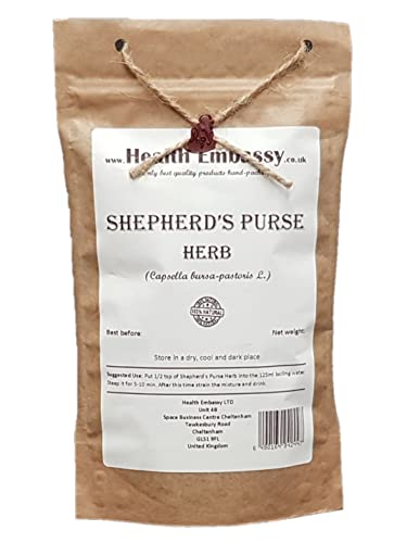 Health Embassy Hirtentäschelkraut Kräutertee | Capsella Bursa-Pastoris L | Shepherd's Purse Herb Tea 100g von HEALTH EMBASSY