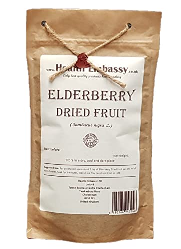 Health Embassy Holunderbeer Früchte Kräutertee | Sambucus Nigra L | Elderberry Dried Fruit Tea 50g von HEALTH EMBASSY