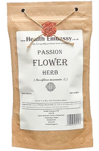 Health Embassy Passionsblumenkraut Kräutertee | Passiflora Incarnata | Passion Flower Herb Tea 100g von HEALTH EMBASSY