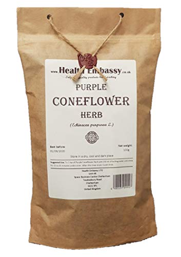 Health Embassy - Purpur Sonnenhut Kraut (Echinacea Purpurea L) - Purple Coneflower Herb (100g) von HEALTH EMBASSY