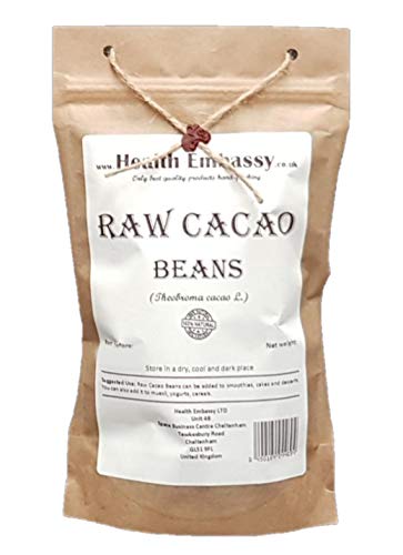 Health Embassy Roh Kakaobohnen (Theobroma cacao L) / Raw Cacao Beans, 450g von HEALTH EMBASSY