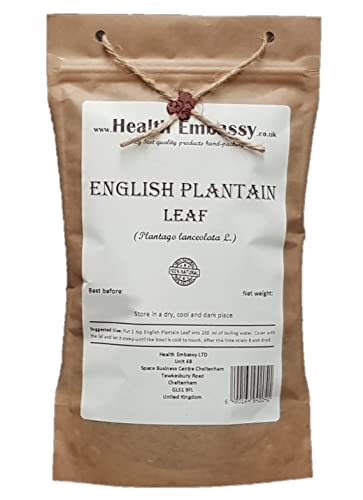 Health Embassy Spitzwegerichblatt Kräutertee | Plantago Lanceolata L | English Plantain Leaf Tea 50g von HEALTH EMBASSY