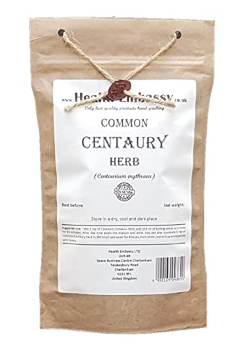 Health Embassy Tausendgüldenkraut Kräutertee | Centaurium Erythraea | Common Centaury Herb Tea 100g von HEALTH EMBASSY