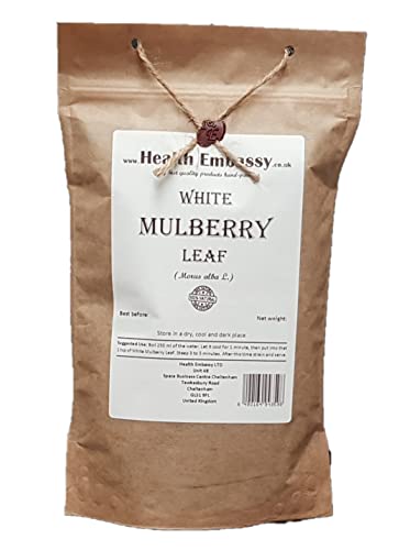 Health Embassy Weißer Maulbeerblatt Kräutertee | Morus Alba L | White Mulberry Leaf Tea 100g von HEALTH EMBASSY