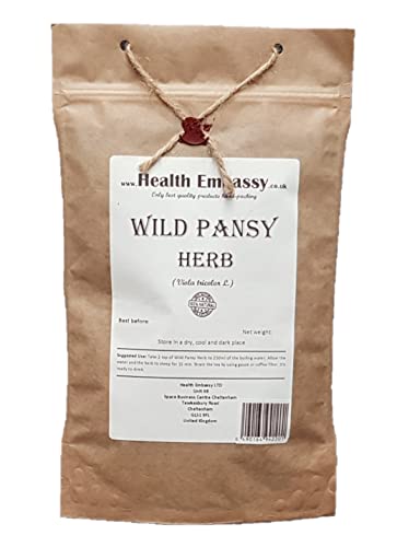 Health Embassy Wildes Stiefmütterchenkraut Kräutertee | Viola Tricolor L | Wild Pansy Herb Tea 50g von HEALTH EMBASSY