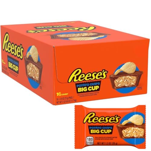 16 x Reese's Big Cup Stuffed with Potato Chips - ganze Packung mit leckeren Schoko Cups gefüllt mit Chips - 16x36g + Heartforcards® Versandschutz von HEART FOR CARDS