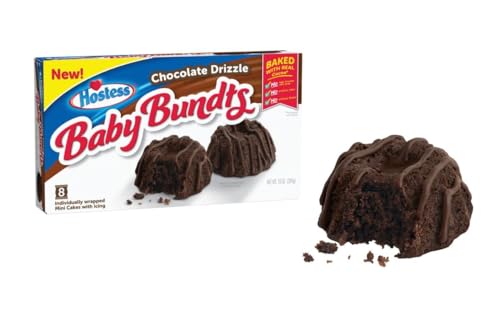 1x HOSTESS BABY BUNDTS CHOCOLATE DRIZZEL 284G - 8 individual Chocolate Cakes with drizzle + Heartforcards® Versandschutz von HEART FOR CARDS