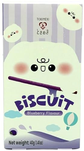 1x40g Tokimeki Biscuit Sticks - leckerer asiatischer Snack + Heartforcards® Versandschutz (Blueberry) von HEART FOR CARDS